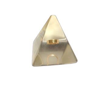 Vintage clear lucite pyramid with masonic ring inside